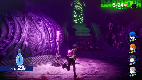 Exploring a dungeon in Persona 3 Reload
