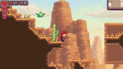 Exploring a level in Eagle Island