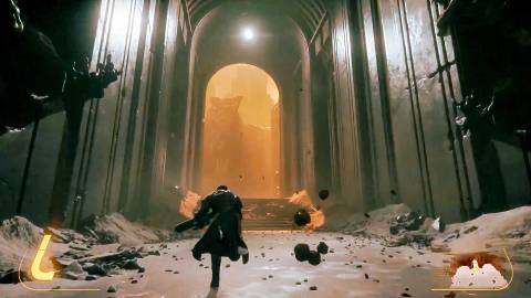 Exploring a ruined gate in Saros