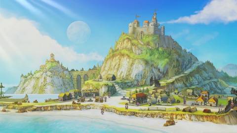 Exploring a town in The Legend of Legacy