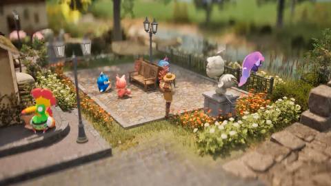 Exploring a village in Palworld Palfarm