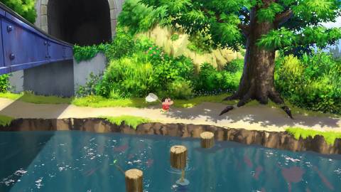 Exploring by a river in Shin-Chan Me and the Professor on Summer Vacation The Endless Seven-Day Journey