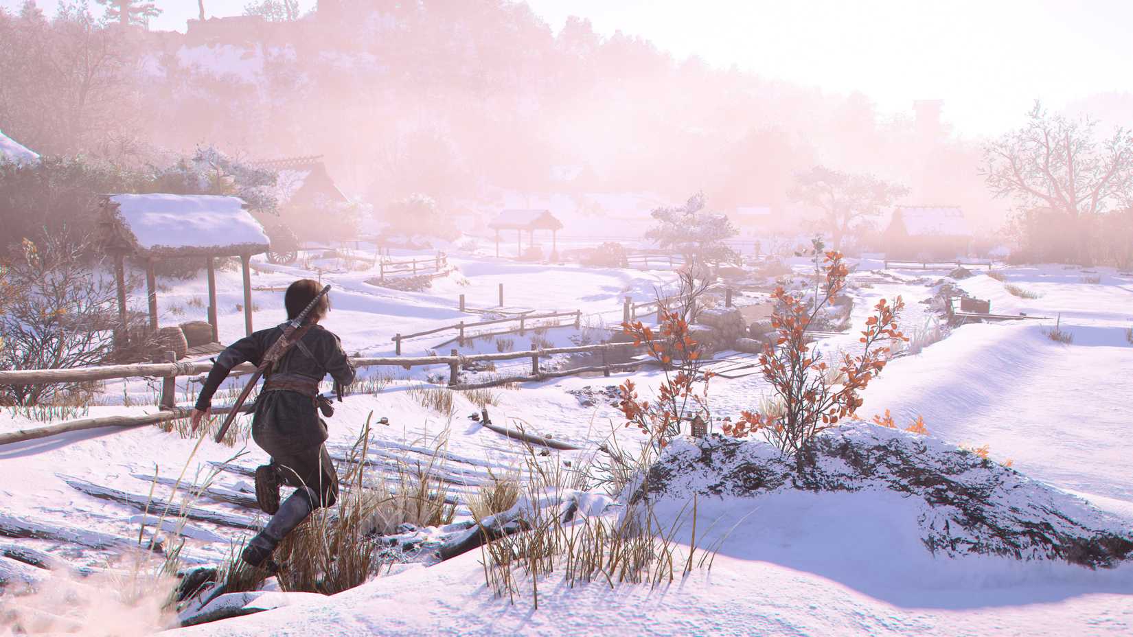 Exploring the world in winter in Assassin's Creed Shadows