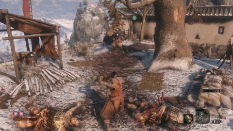 Facing an enemy in Sekiro Shadows Die Twice