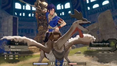 Fighting a battle as Cai in Fire Emblem Fortune's Weave