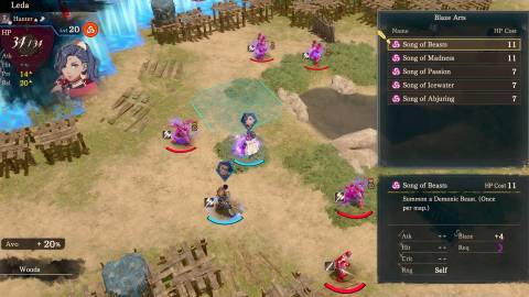 Fighting a battle as Leda in Fire Emblem Fortune's Weave