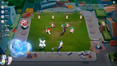 Fighting a battle in Honkai Nexus Anima