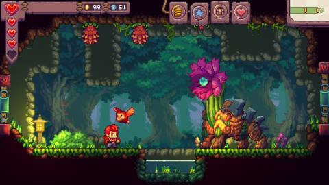 Fighting a boss in Eagle Island