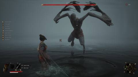 Fighting a boss in Wuchang Fallen Feathers