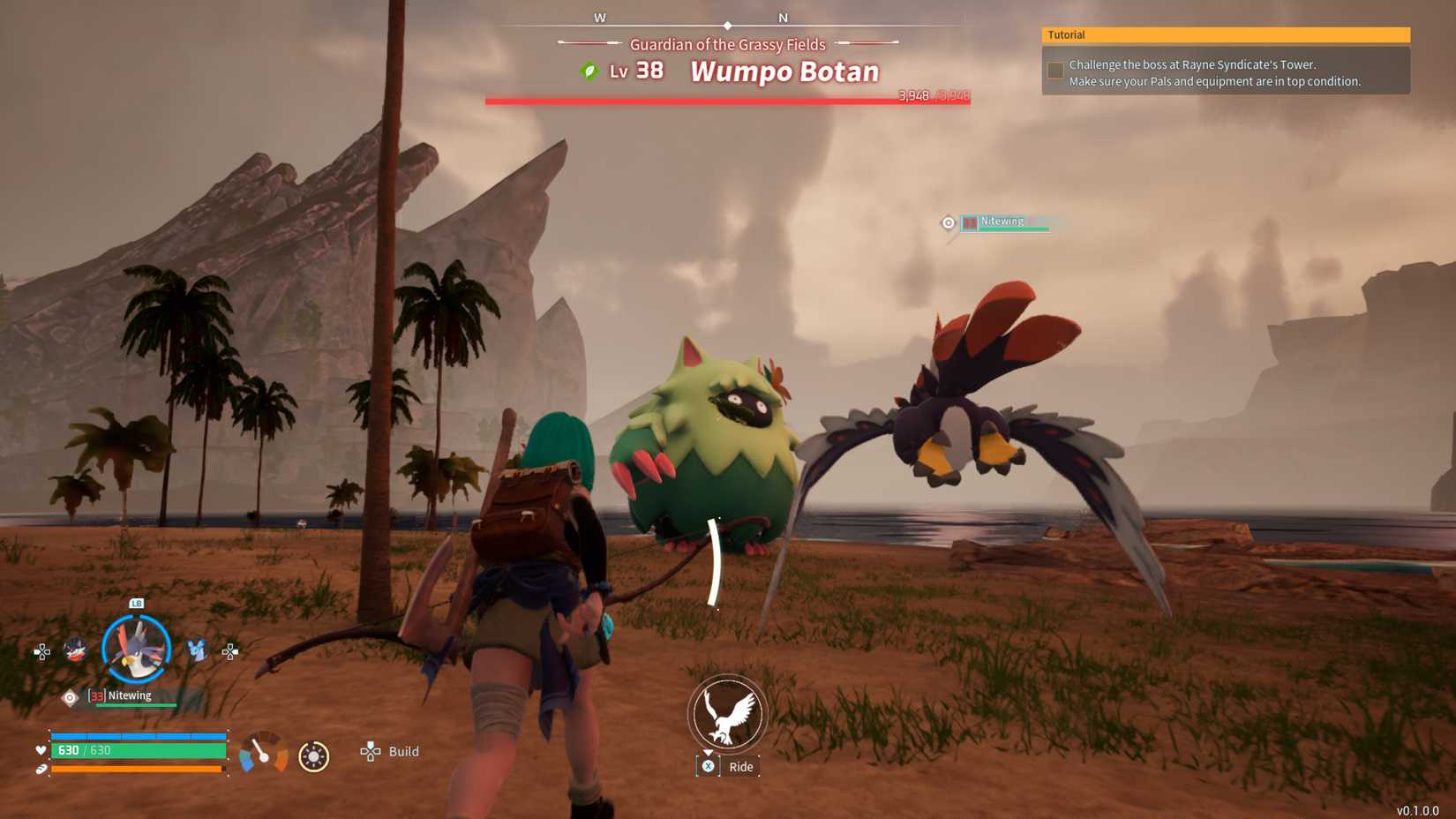 Fighting a match in Palworld