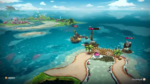 Fighting a ship battle in Cat Quest 3