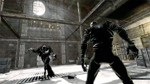 Fighting enemies as Spider-Man Noir in Spider-Man Shattered Dimensions