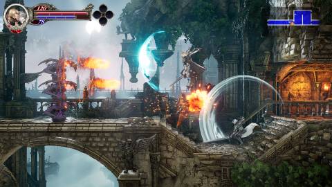 Fighting enemies in Bloodstained The Scarlet Engagement