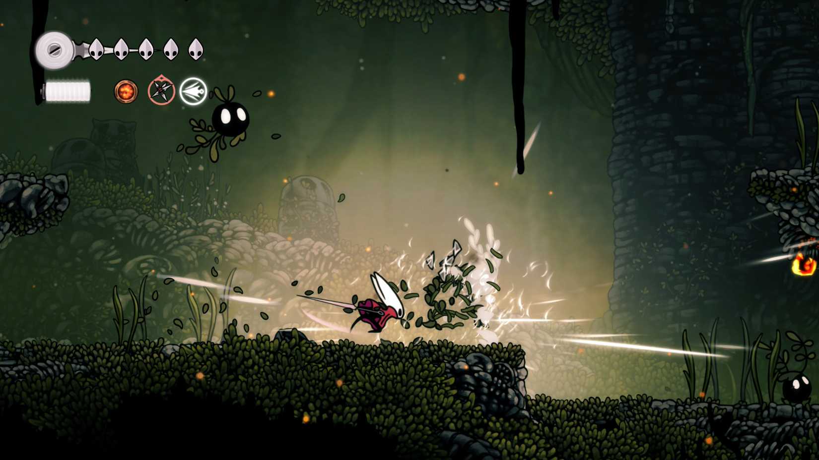 Fighting enemies in Far Fields in Hollow Knight Silksong