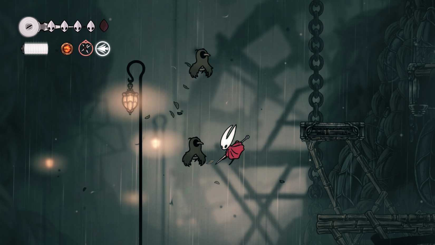 Fighting enemies in Greymoor in Hollow Knight Silksong