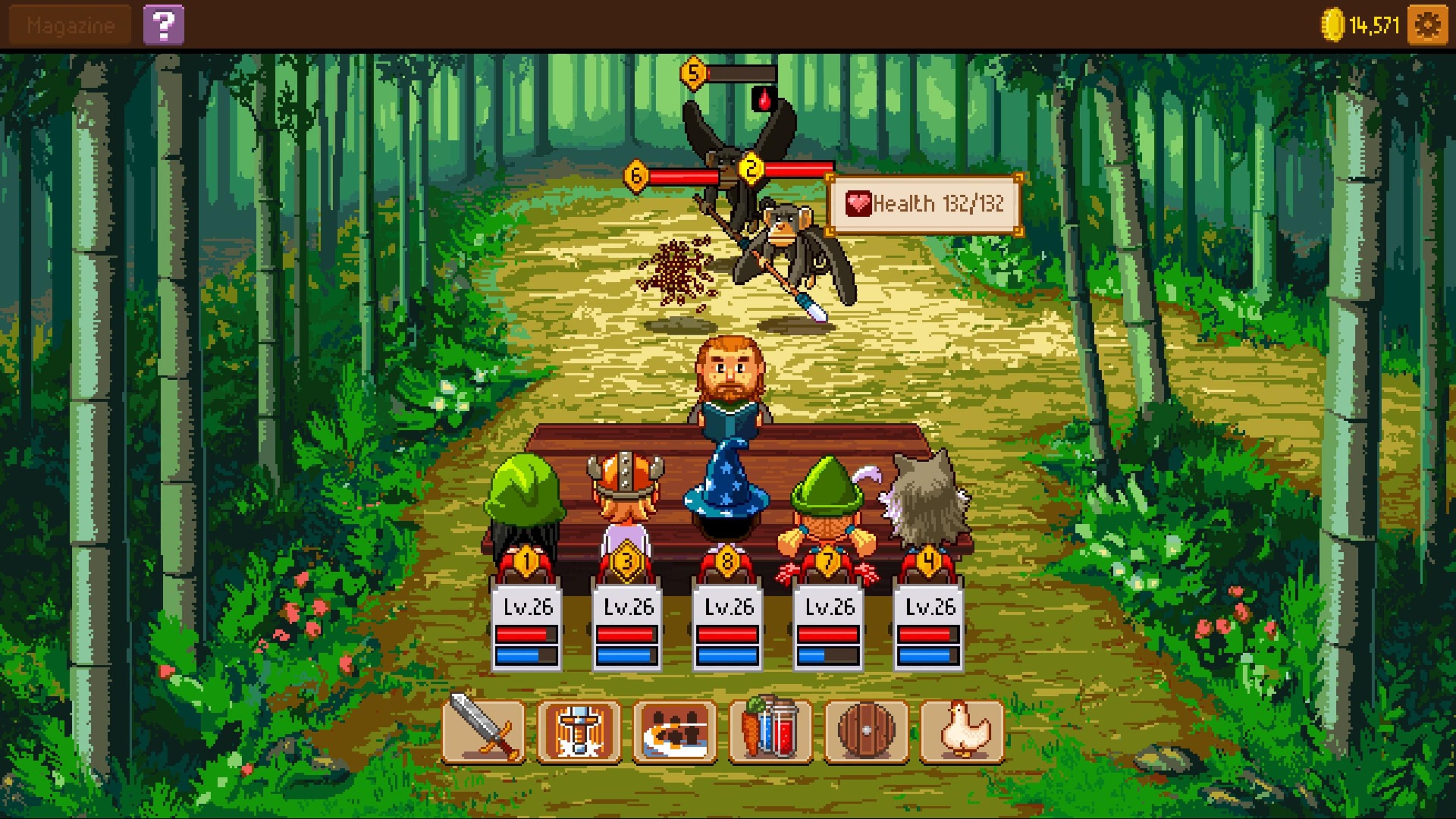 Fighting enemies in Knights of pen and paper 2