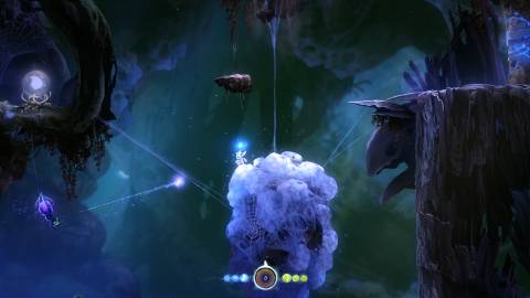 Fighting enemies in Ori And The Blind Forest