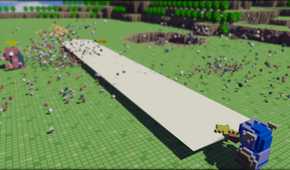 Fighting enemies with a big sword in 3D Dot Game Heroes