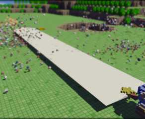Fighting enemies with a big sword in 3D Dot Game Heroes