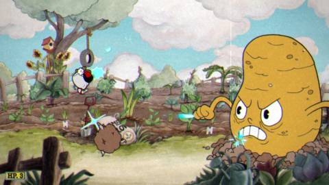 Fighting Glumstone The Giant in Cuphead