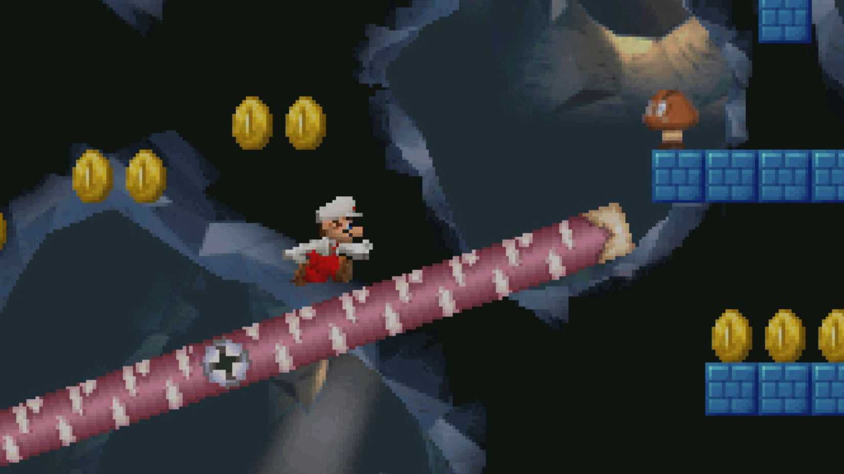 Fire Mario in an underground level - New Super Mario Bros.