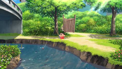 Fishing in Shin-Chan Me and the Professor on Summer Vacation The Endless Seven-Day Journey