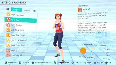 fitness boxing 2 in game menu example