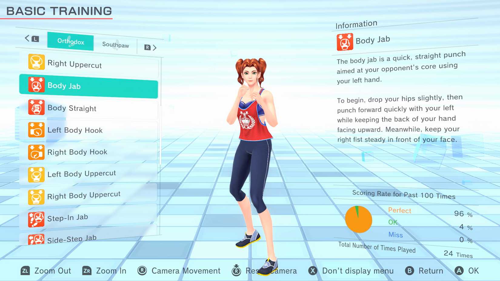 fitness boxing 2 in game menu example