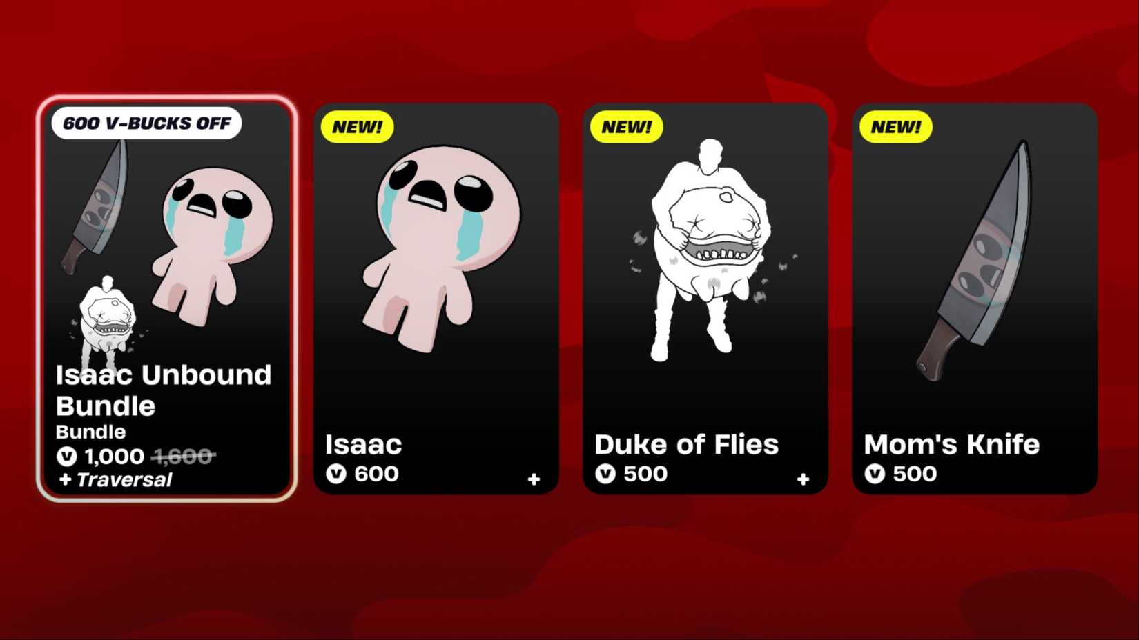 fortnite binding of isaac items