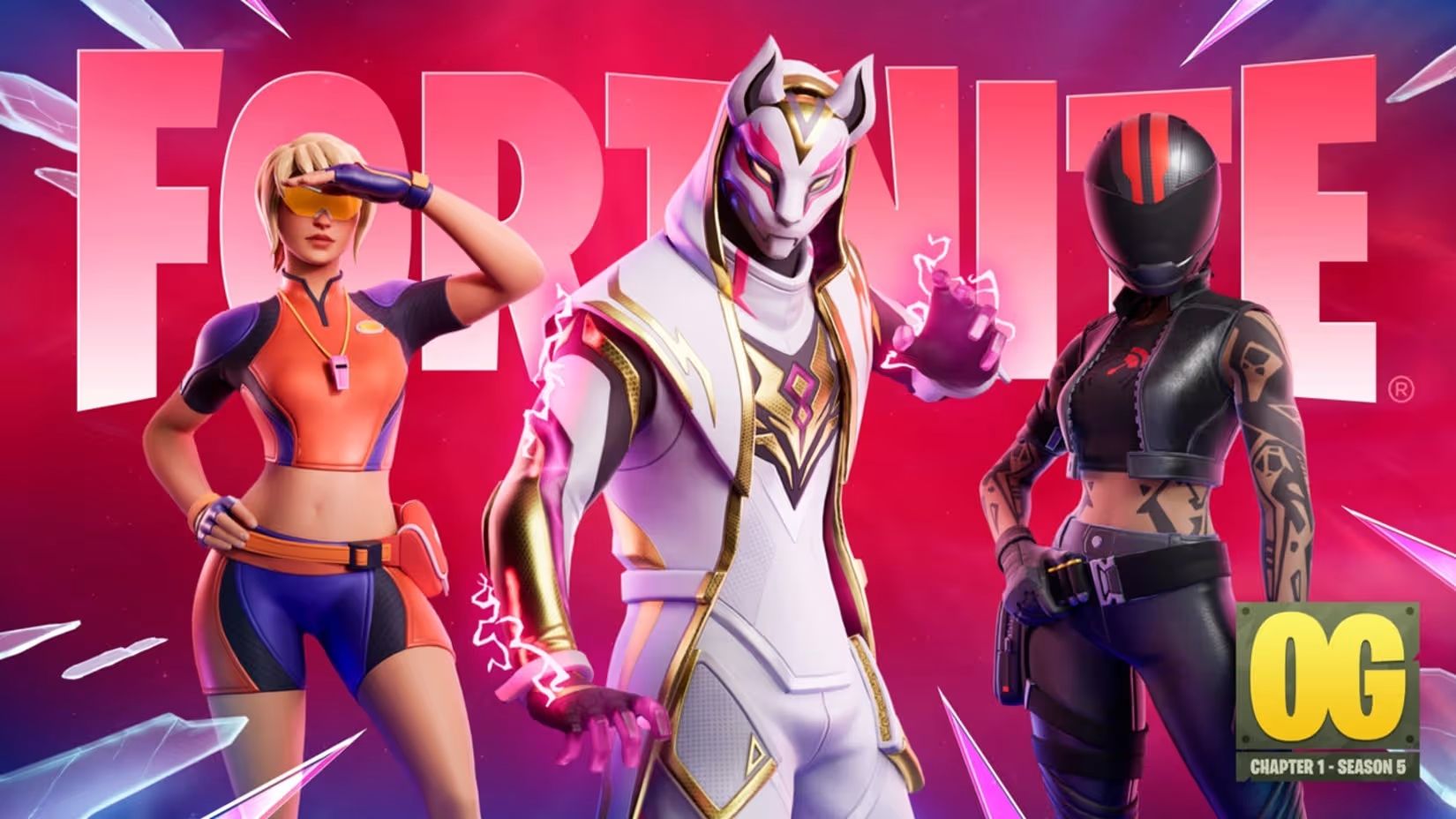 Personagens de R.E.P.O. em arte promocional do Fortnite