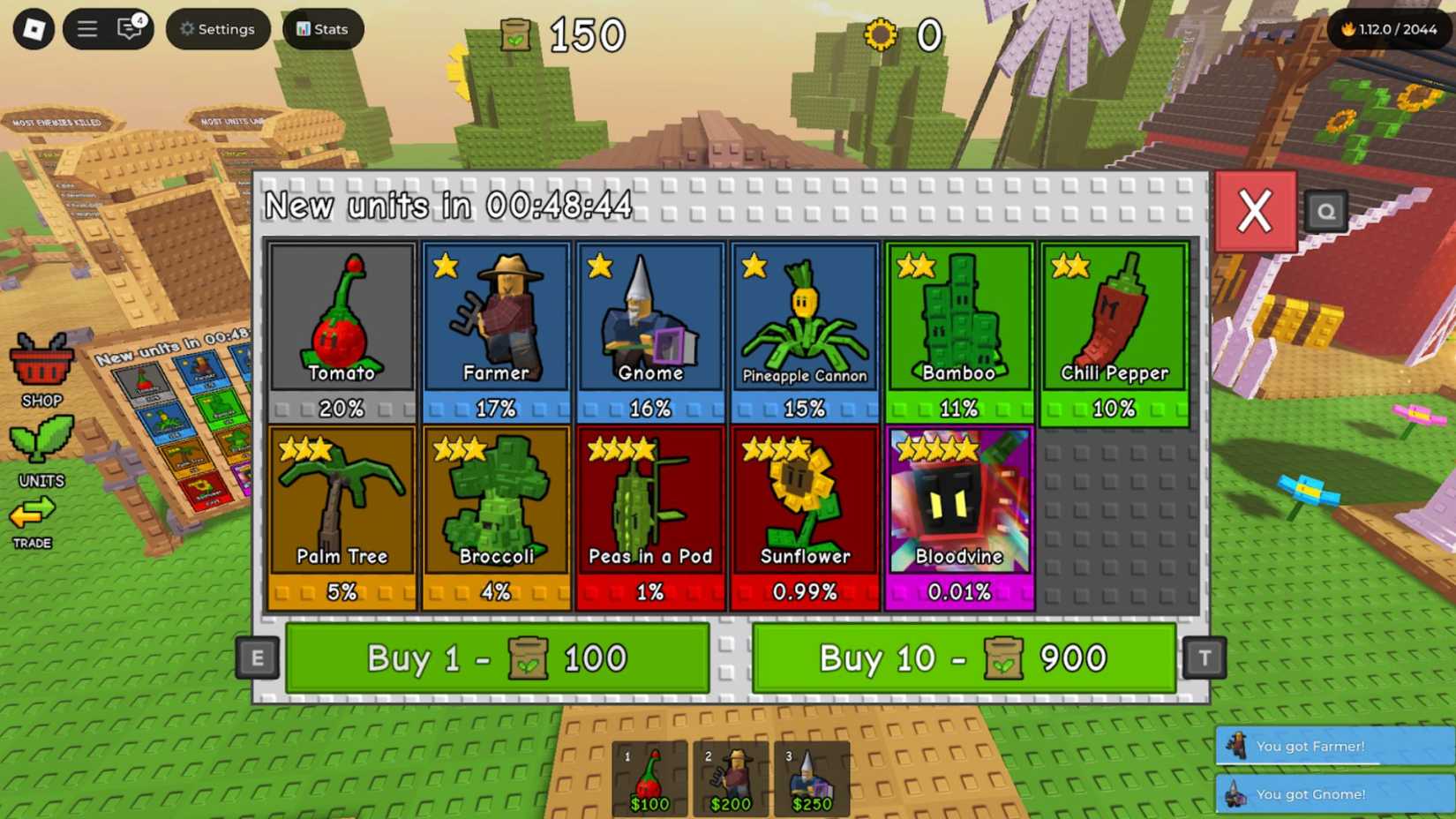 Garden Tower Defense units