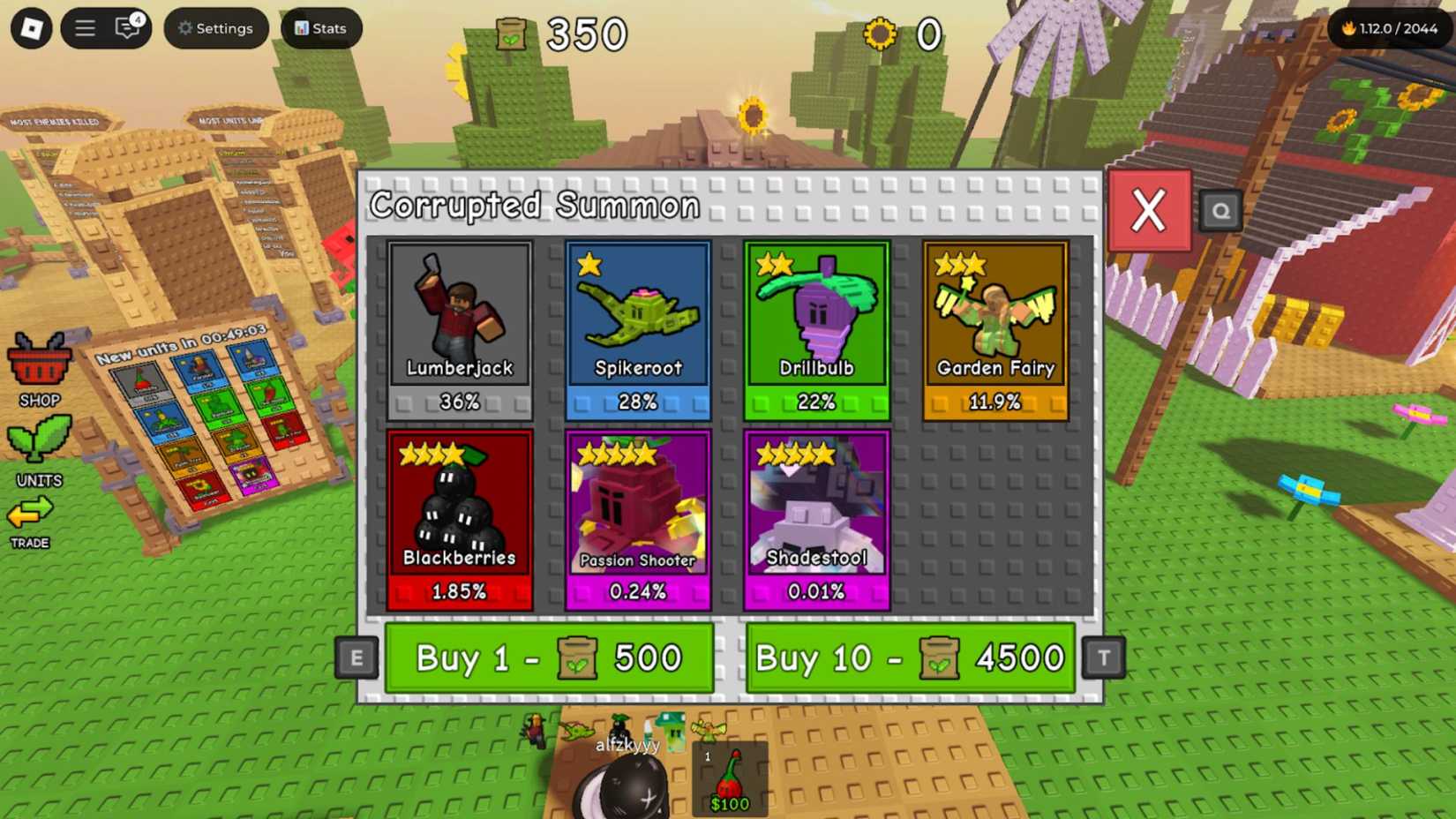 Garden Tower Defense units