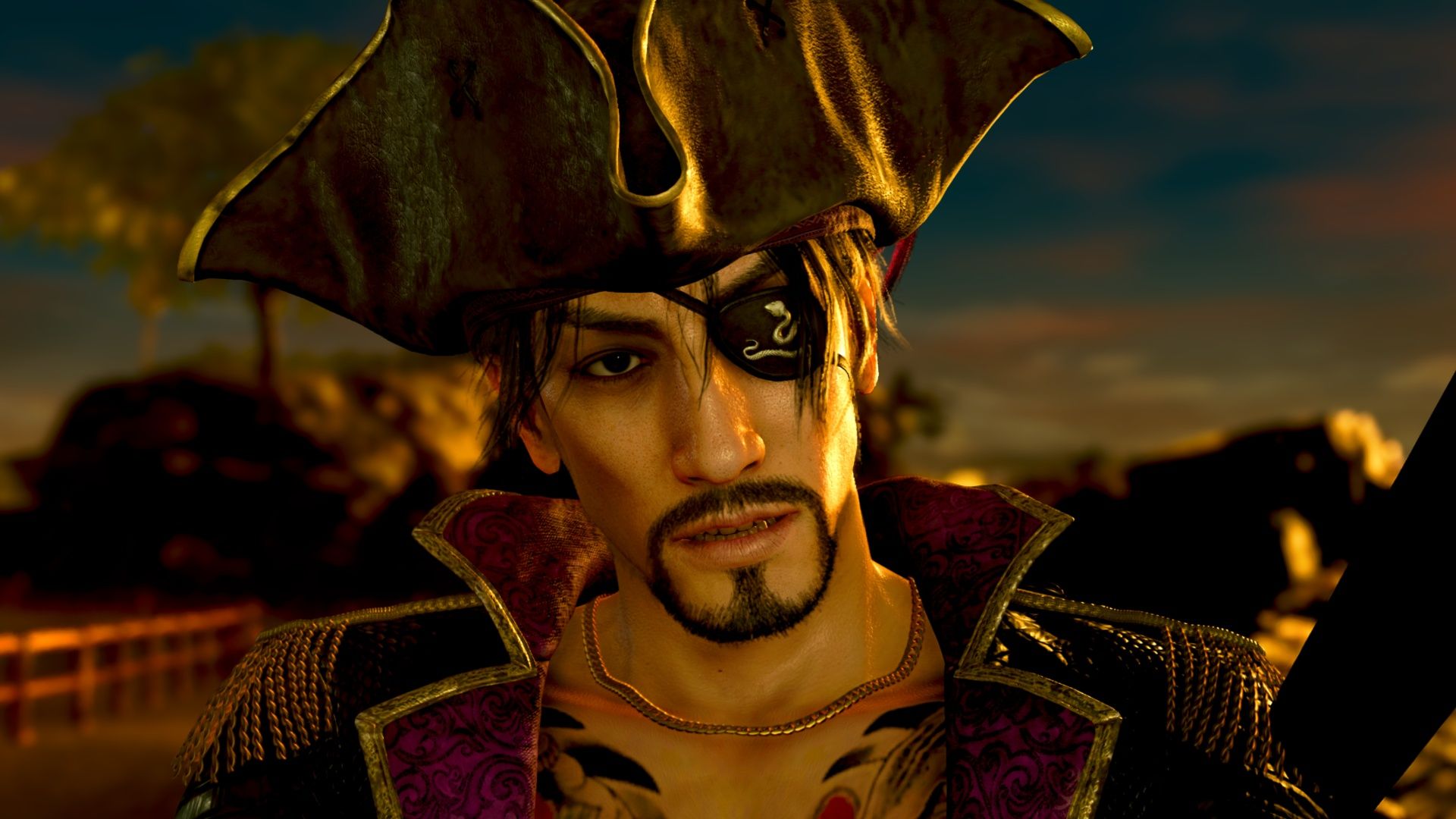 Goro as a pirate in Like a Dragon Pirate Yakuza in Hawaii