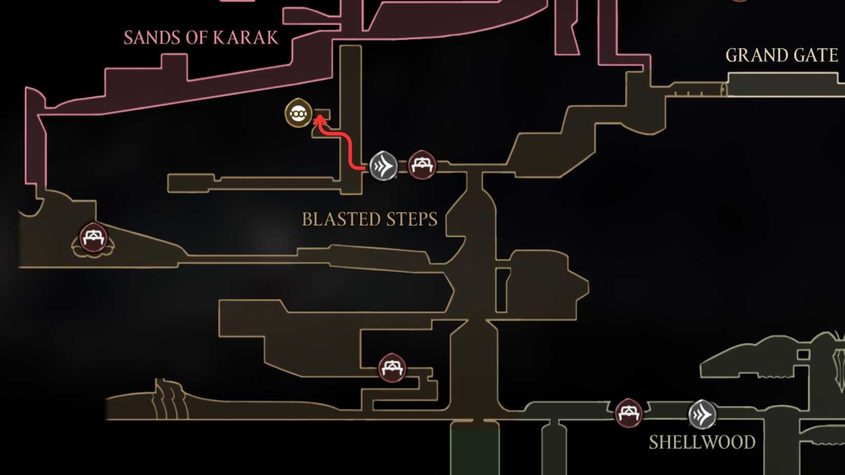 localização da loja Grindle em Hollow Knight Silksong