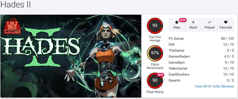 hades 2 review scores compared to silksong