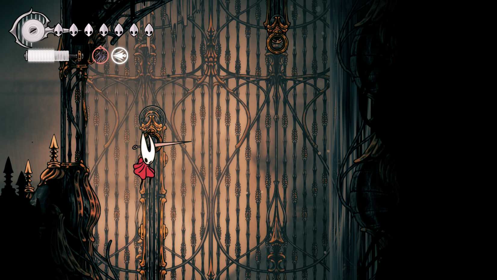 Hanging on a ring in Hollow Knight Silksong
