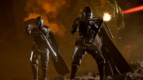 Players in the Helldivers 2 in Into The Unjust Trailer