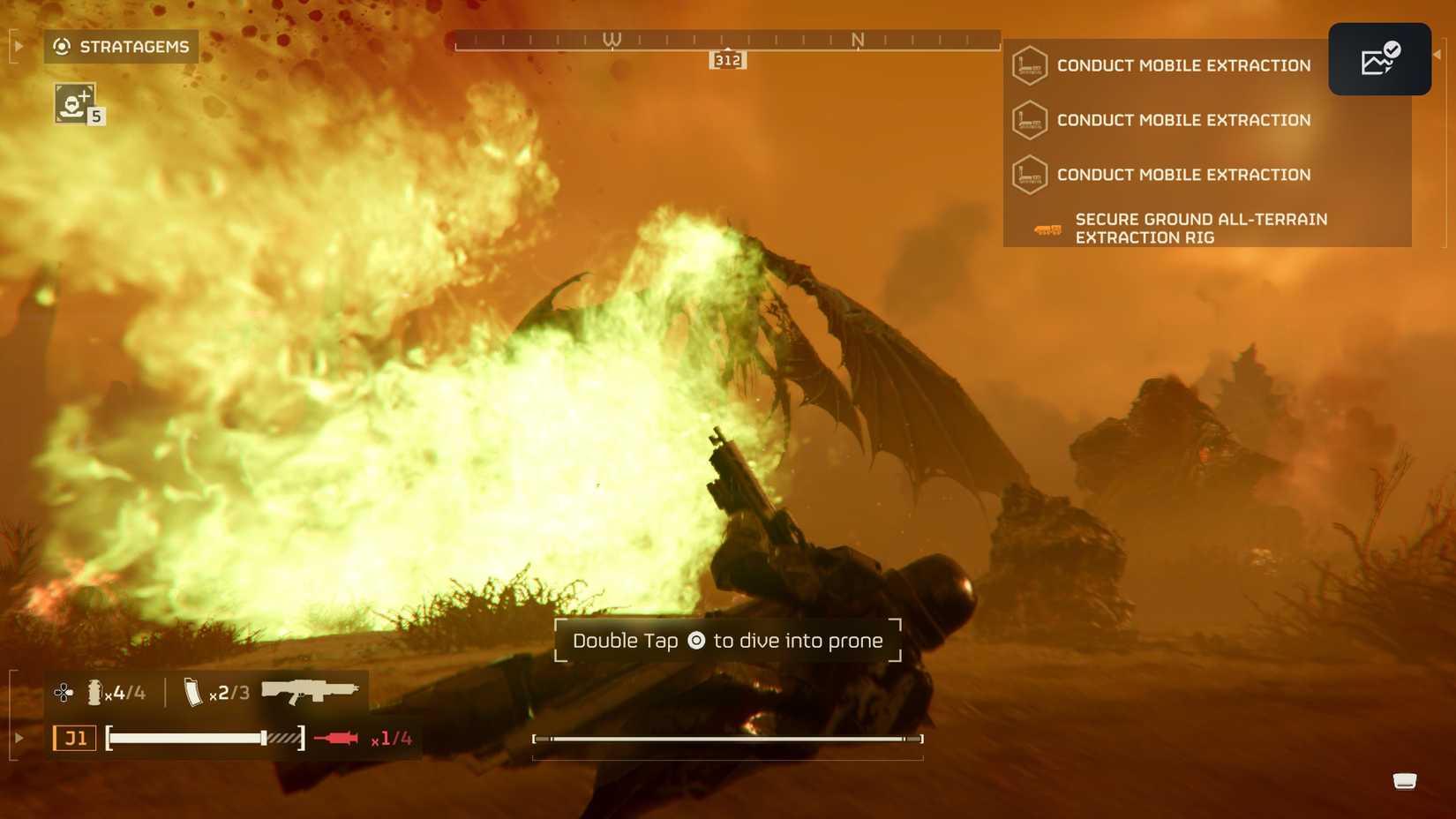 The Player Diving Away From Dragonroach Breath 