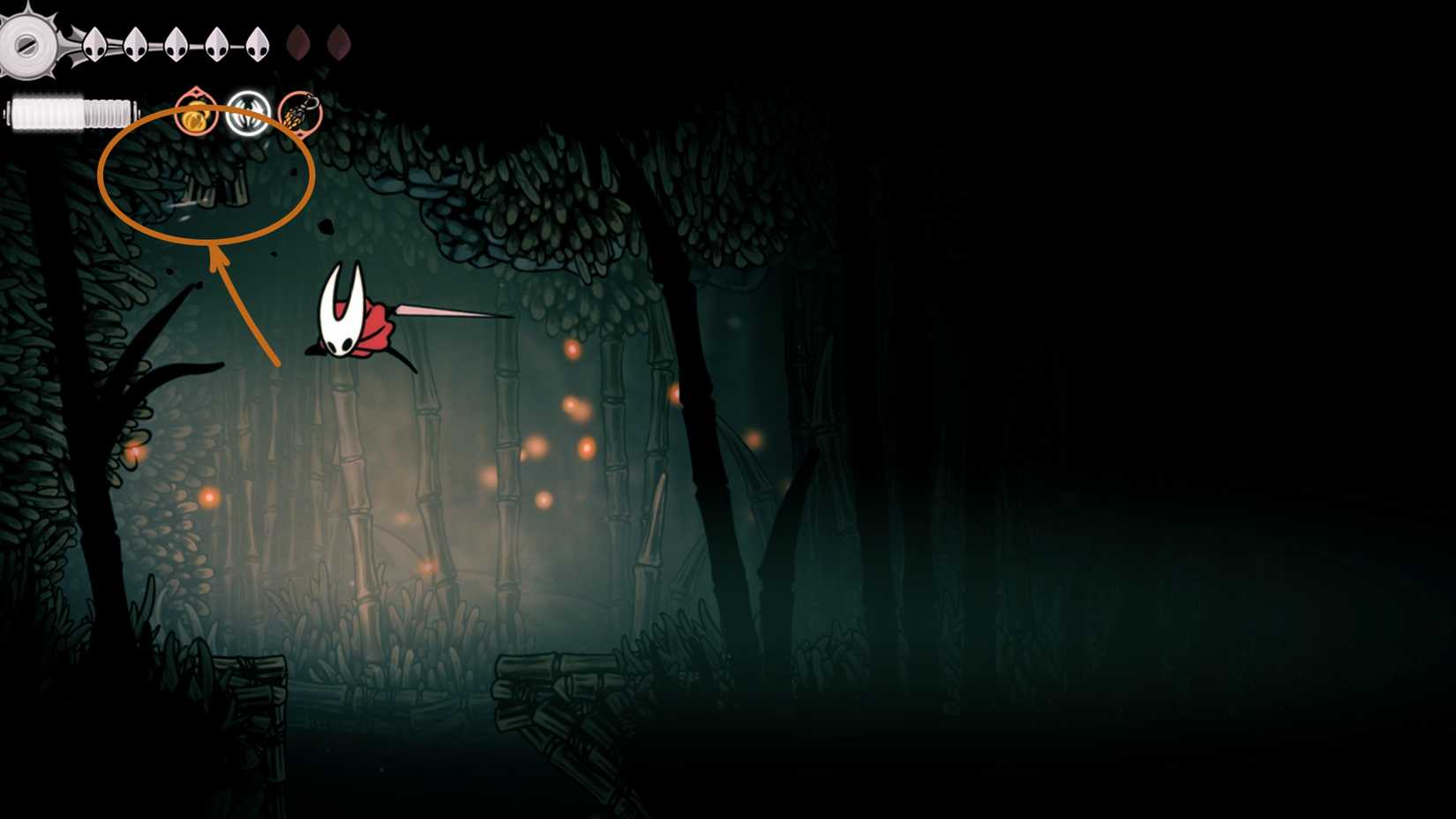 Hidden entrance to get Wispfire Lantern in Silksong