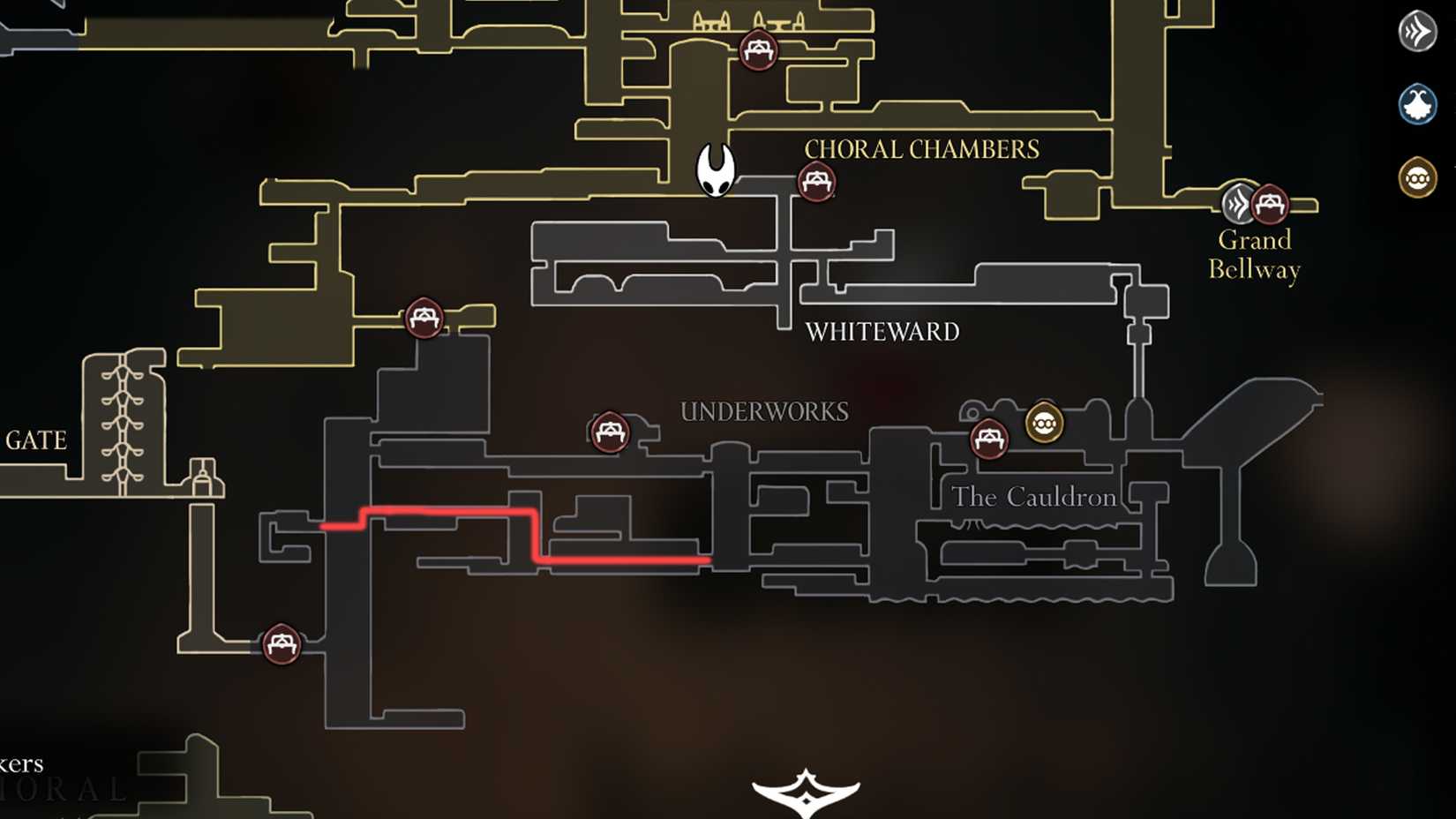 hollow-knight-hk-silksong-how-get-clawline-skill-grapple-grappling-hook-harpoon - step 1 - continue right