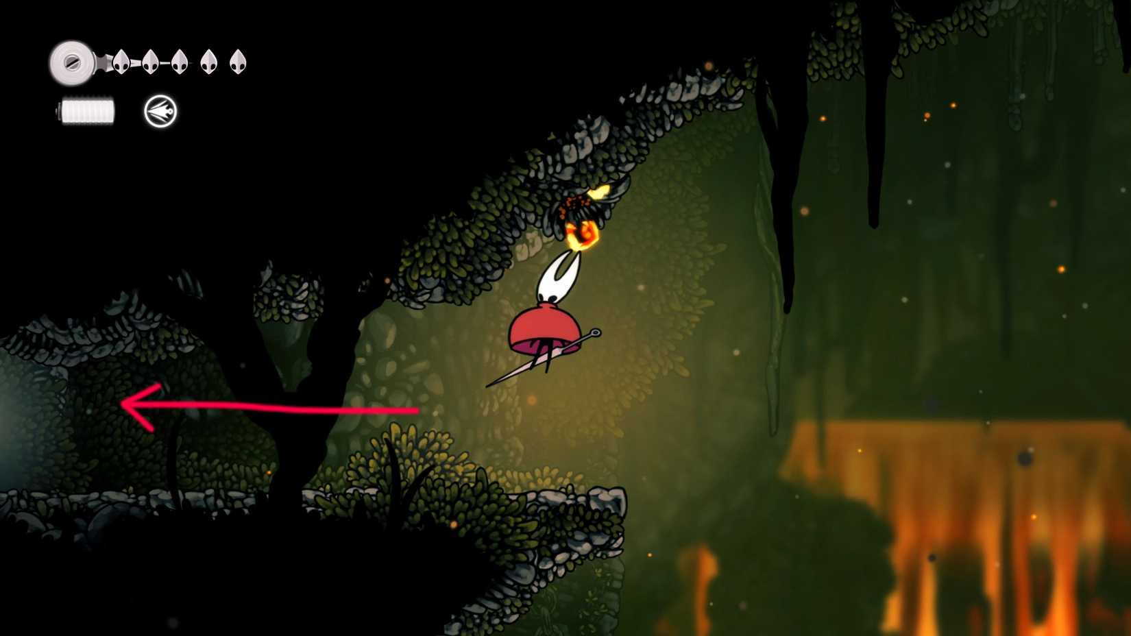 hollow-knight-hk-silksong-how-progress-far-fields-stuck-guide-where-go-exit-leave - route 3 secret room mask5