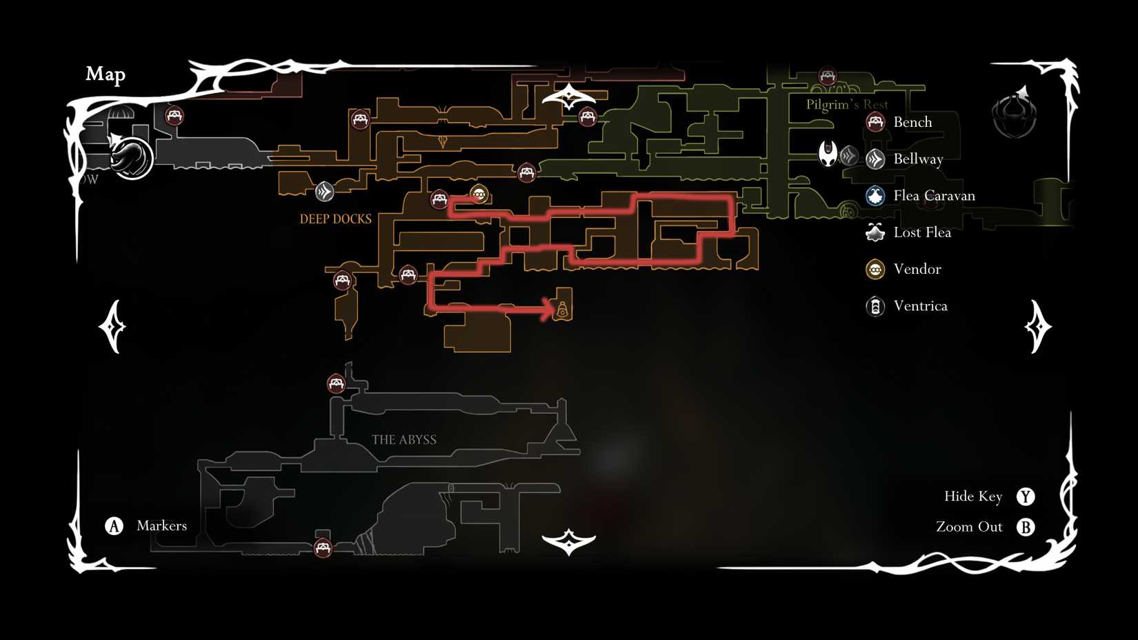 hollow-knight-hk-silksong-the-abyss-map-location-where-find-how-reach find old diving bell