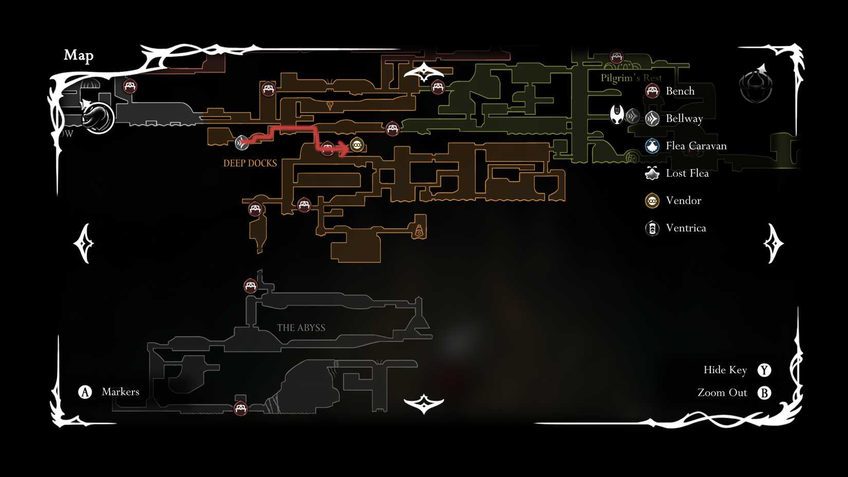 hollow-knight-hk-silksong-the-abyss-map-location-where-find-how-reach source of black threads within the abyss