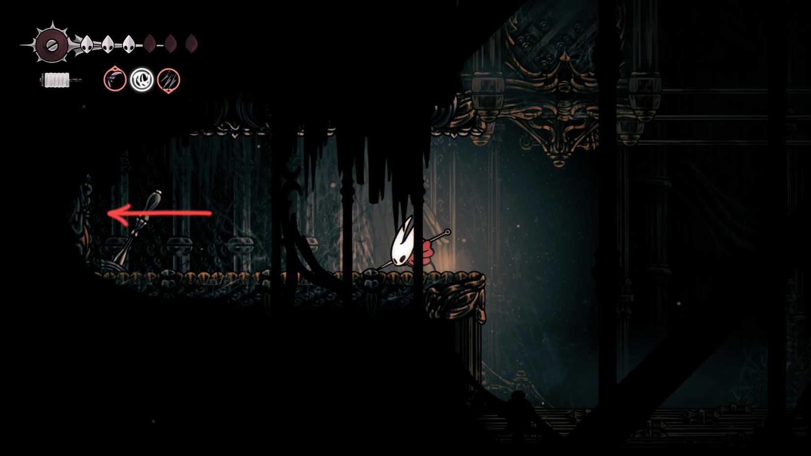 Hollow Knight, HK Silksong, onde encontrar o óleo pálido, localização, como obter o óleo Pinmaster, missão Whispering Vault, quebra-cabeça, sala oeste, solução - passo 11 Silksong Onde Encontrar Óleo Pálido – Dropraro