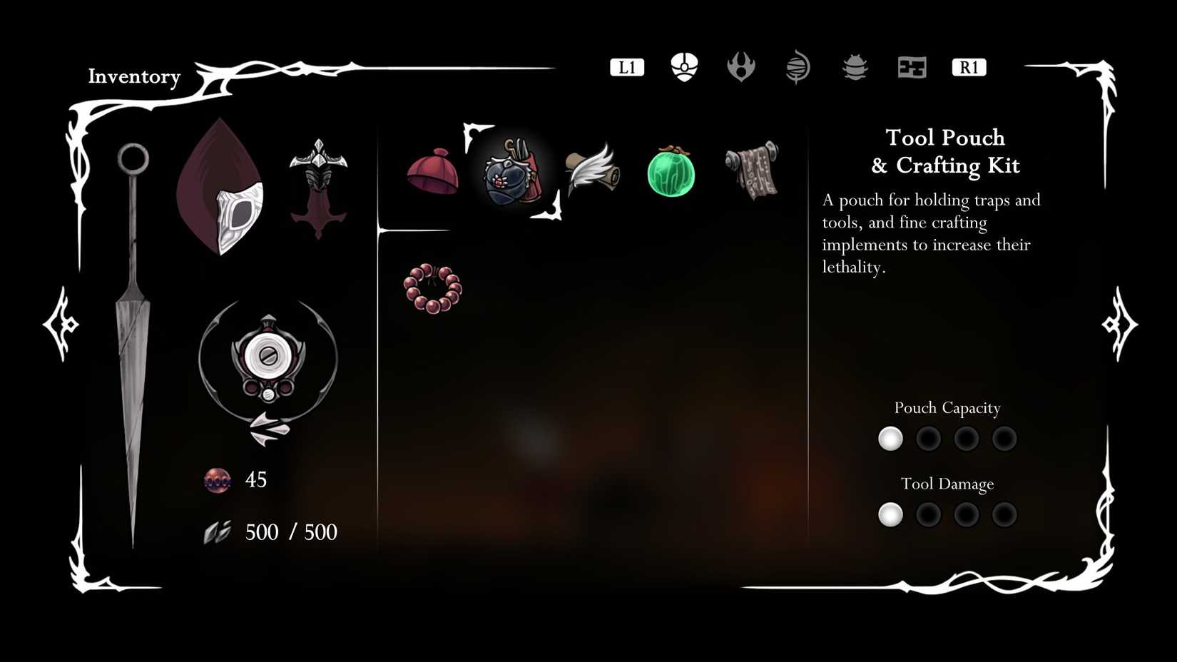 hollow knight silksong crafting kit use