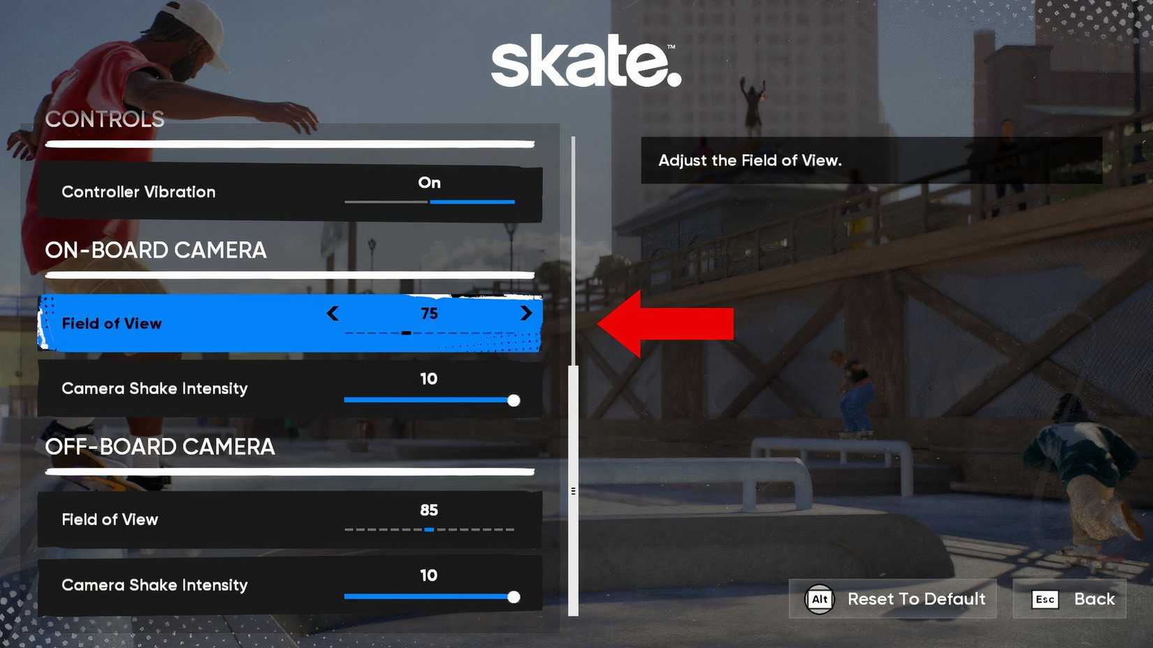 how to change camera angle in skate 4