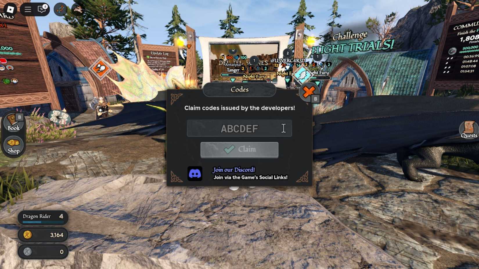 How to Train Your Dragon the codes tab