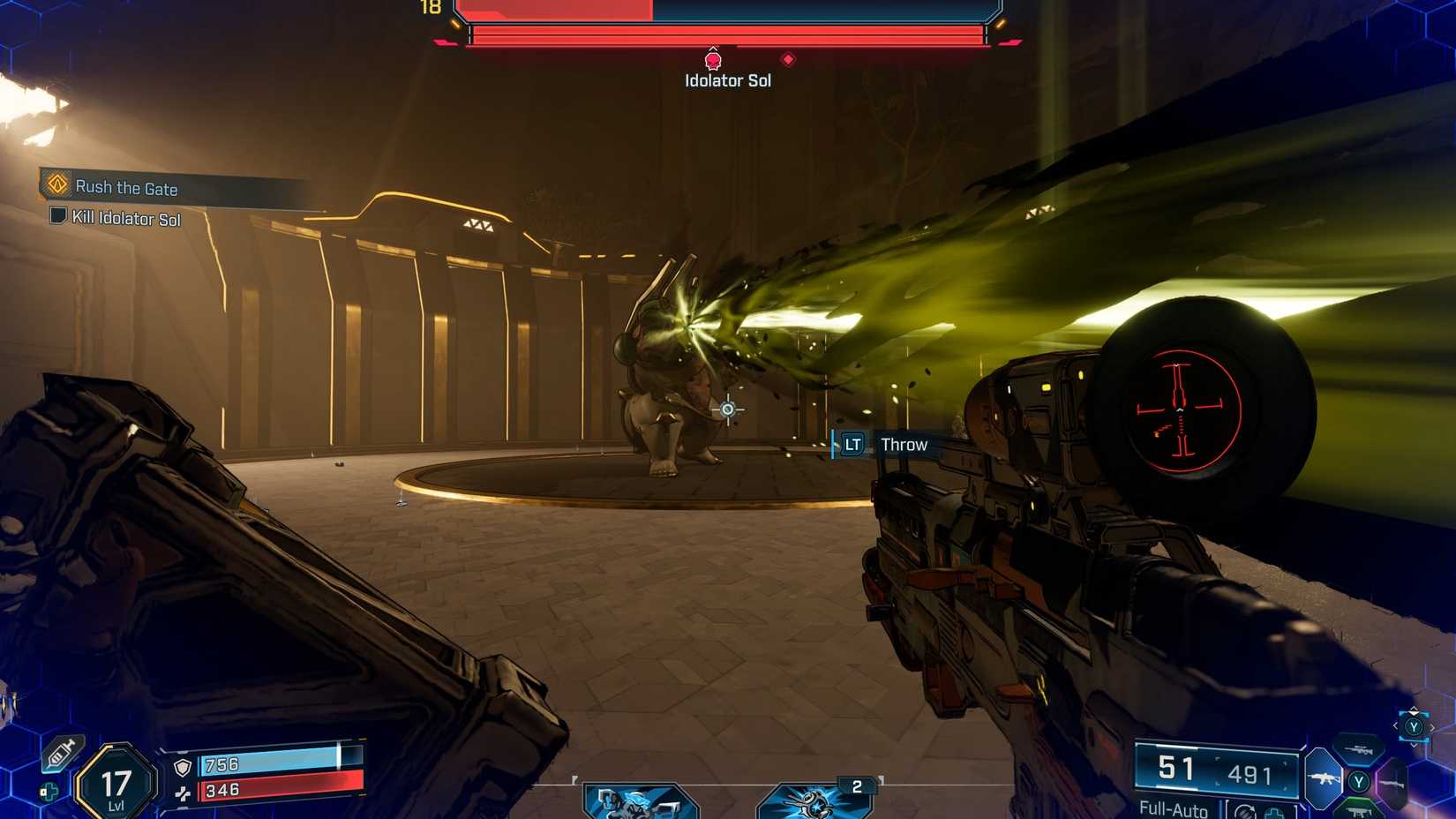 Idolator Sol Boss Energy Beam Attack Borderlands 4