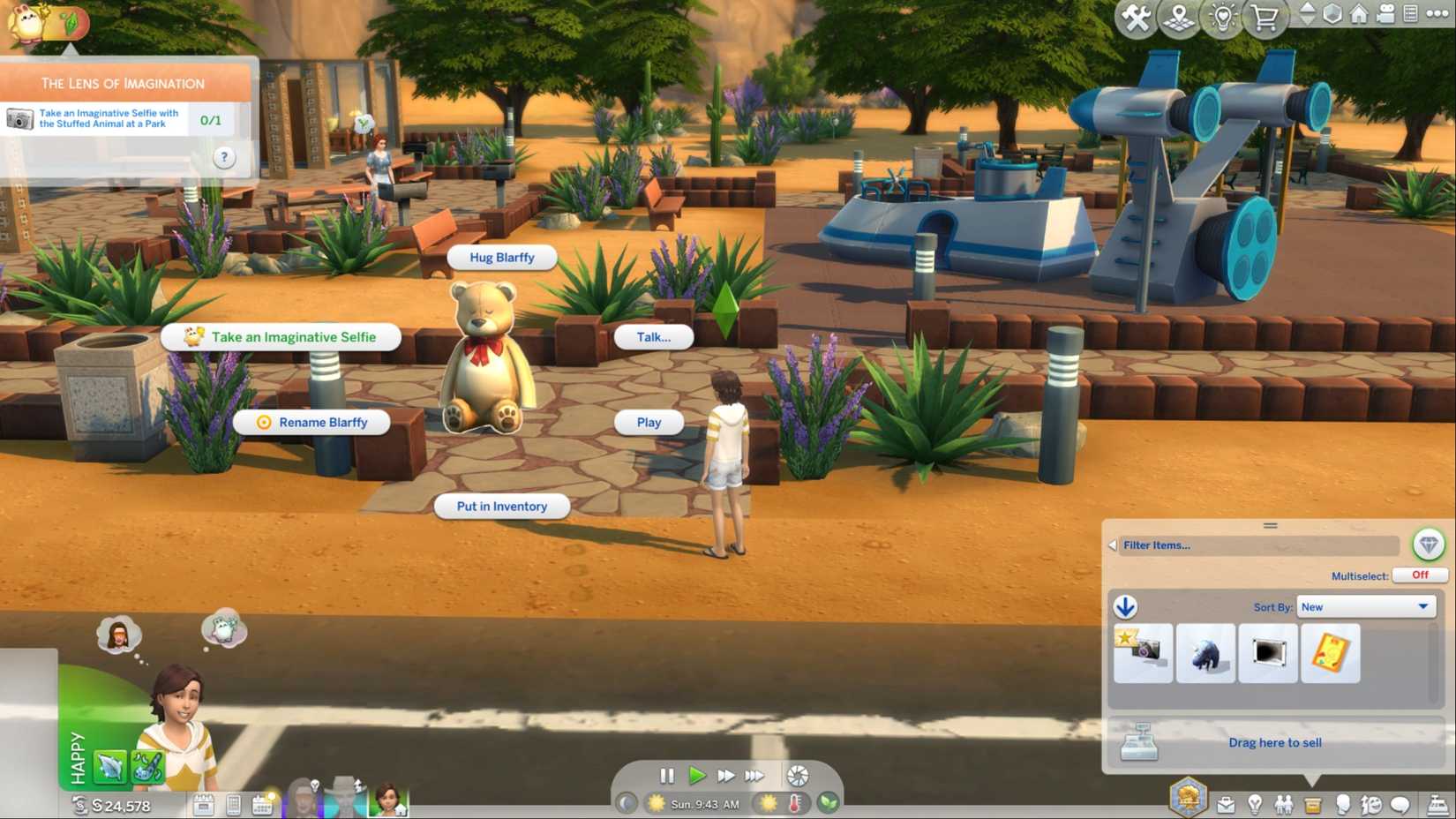 imaginative selfie the park the sims 4