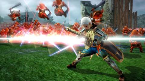 Impa fighting a bunch of enemies - Hyrule Warriors